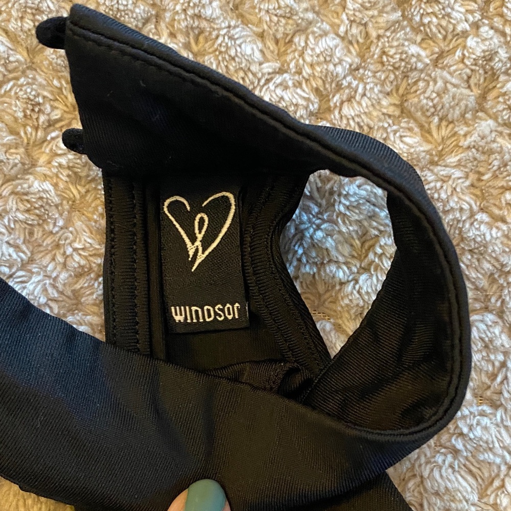 Windsor Black Cut-Out Crop Top - Picture 2 of 8